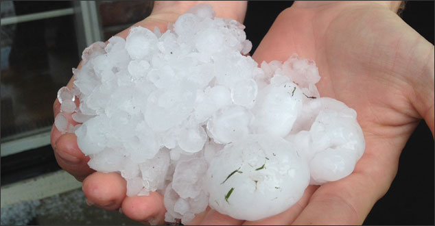 Hail from Highland, Michigan 2014 hailstorms