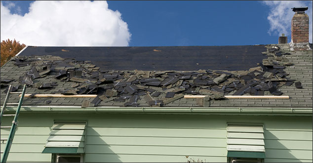 Roofing being removed - depciting how to preapre for roof replacement