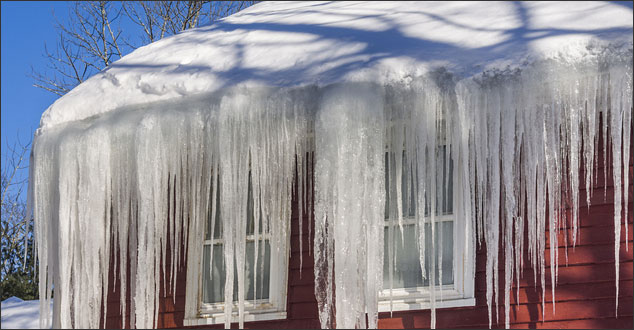 Ice dams and roof heat tape