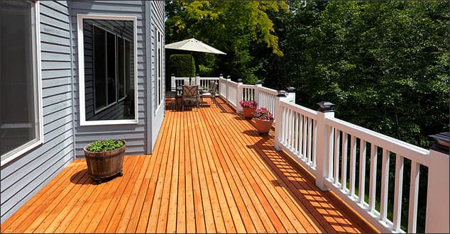 Stained wood deck