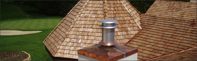 Wood shingles roof